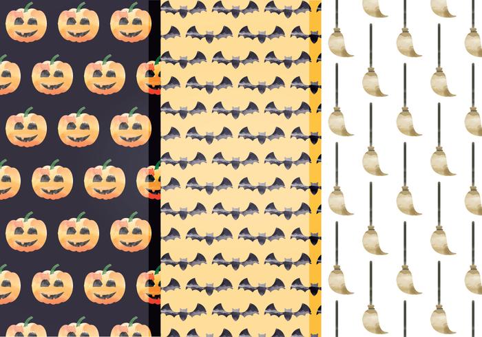 Halloween Watercolor Vector Patterns Halloween Watercolor Vector Patterns