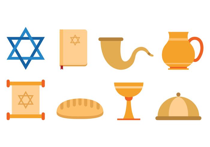 Conjunto de iconos de Shabbat vector