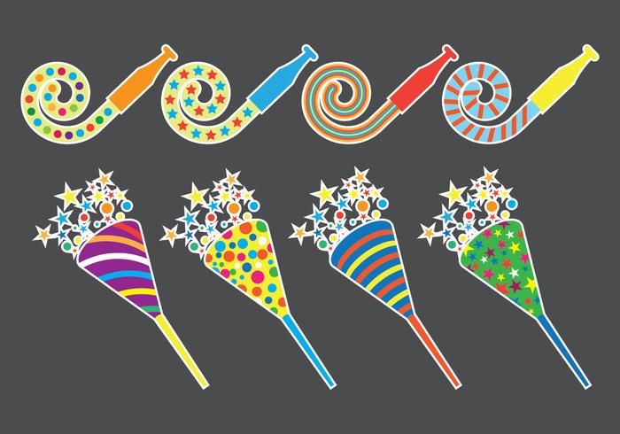 Party Blower Icons vector