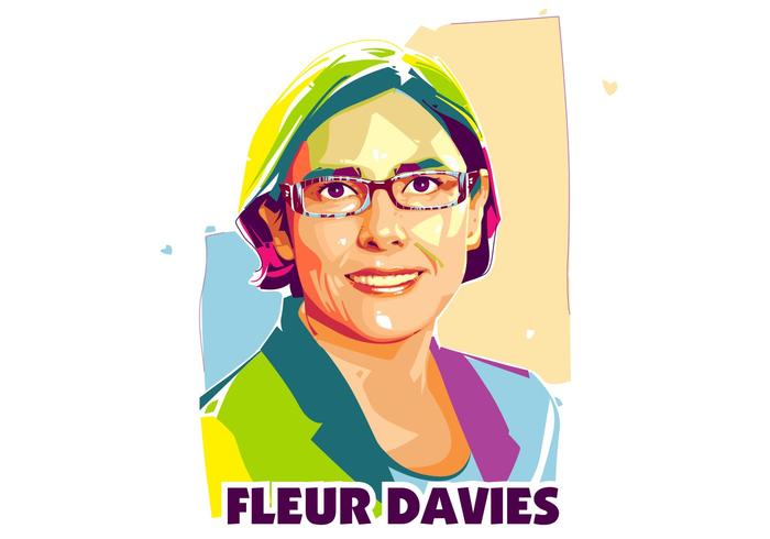 Fleuer Davies - Vida del científico - retrato de Popart vector