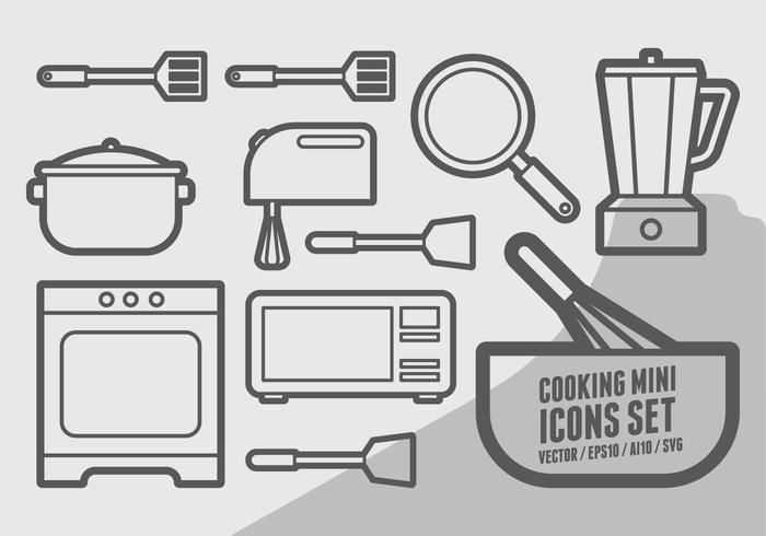 Mini Iconos De Cocina vector