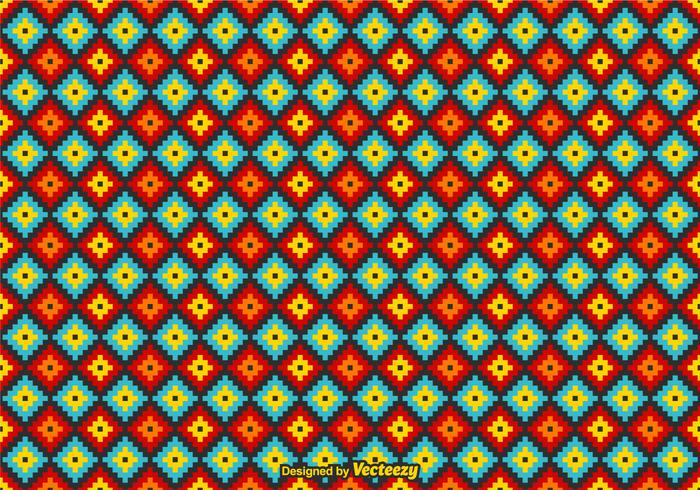 Free Vector Mexican Huichol Pattern