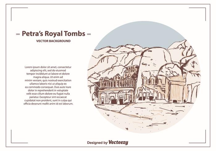 Petra’s Royal Tombs Vector Background Petra’s Royal Tombs Vector Background