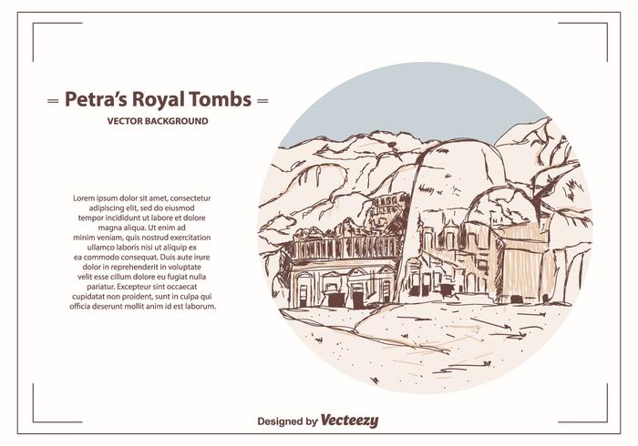 Petra’s Royal Tombs Vector Background