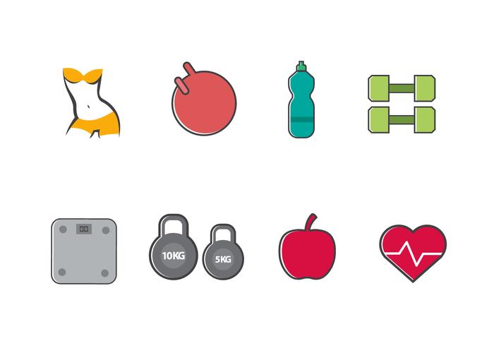 Free Slimming and Healthy Icons vector