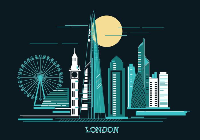 Vector Illustration The Shard and The London Skylane