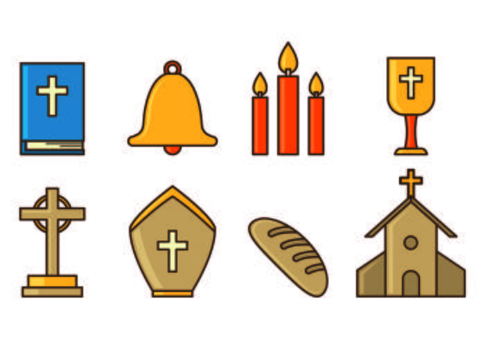 Set Of Holy Week Icons vector