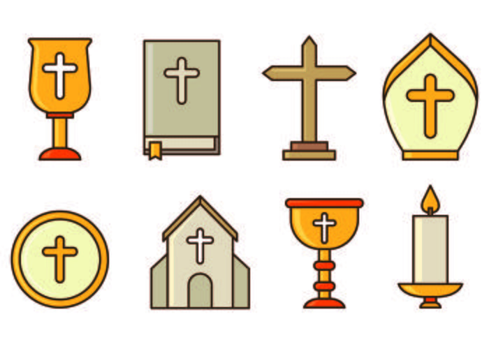 Conjunto De Iconos Semana Santa vector