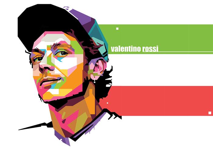 Valentino Rossi - Vida del deporte - WPAP vector