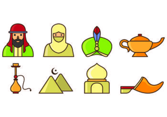 Set Of Sultan Icons vector