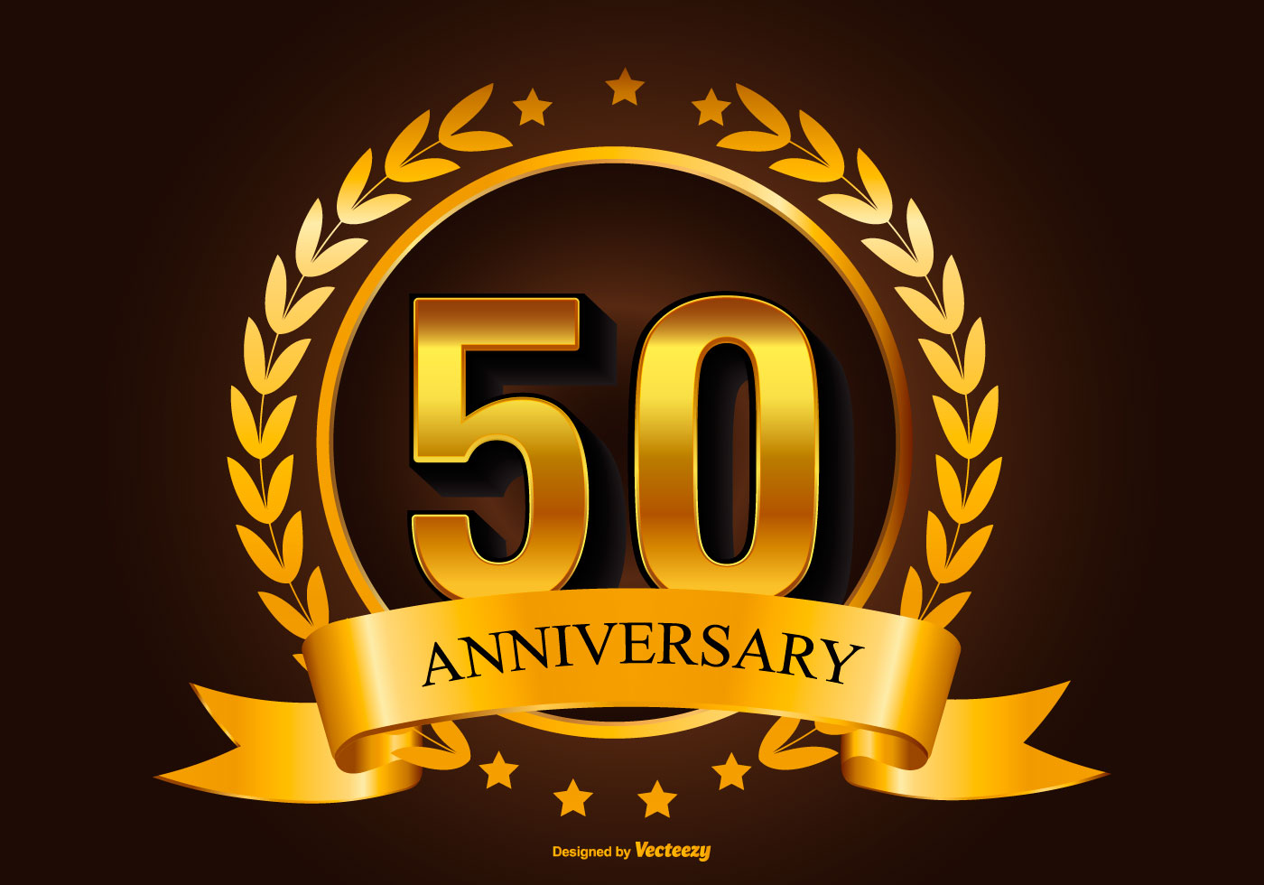 Golden 50th Anniversary Illustration Download Free Vector Art Stock