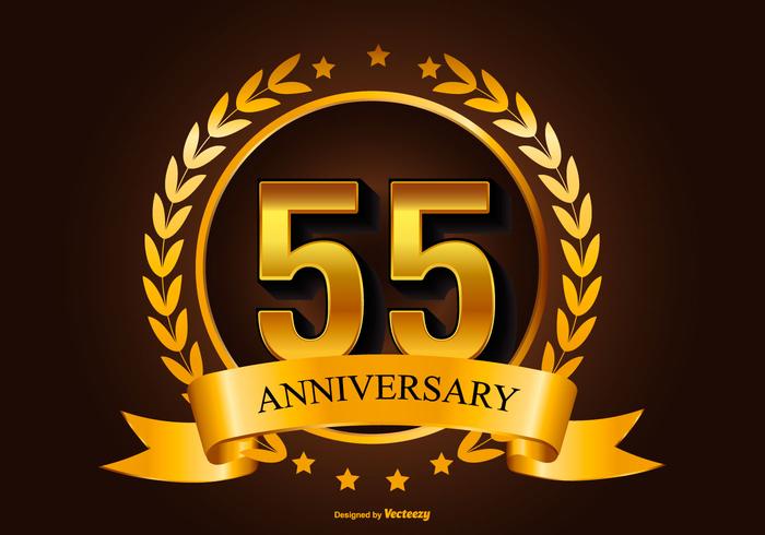 Golden 55th Anniversary Illustration - Download Free Vector Art, Stock ...