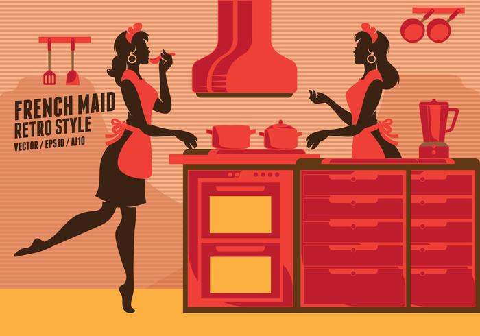 French Maid Retro Clip Art French Maid Retro Clip Art