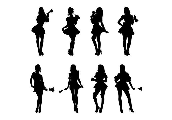 Free Maid Silhouettes Vector Free Maid Silhouettes Vector