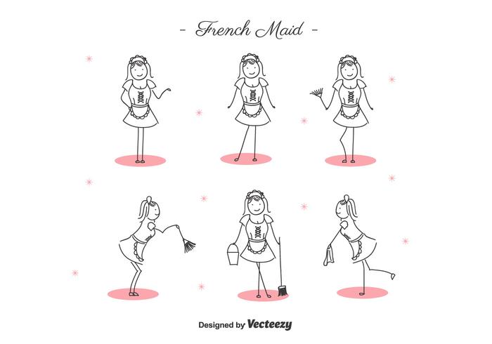 Free Cartoon French Maid Vector