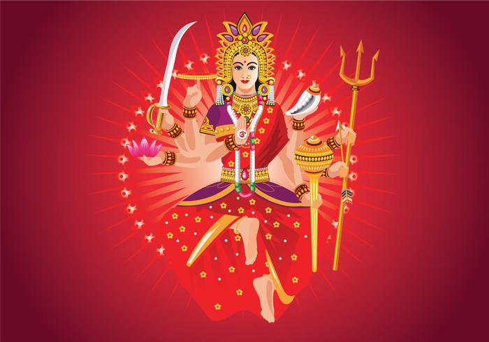 Vector Illustration of Goddess Durga in Subho Bijoya Vector Illustration of Goddess Durga in Subho Bijoya