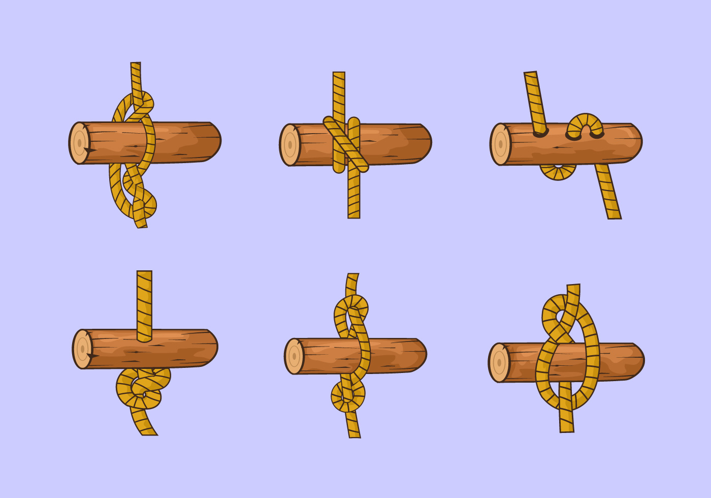 Rope ladder knot wood vector stock 135697 Vector Art at Vecteezy
