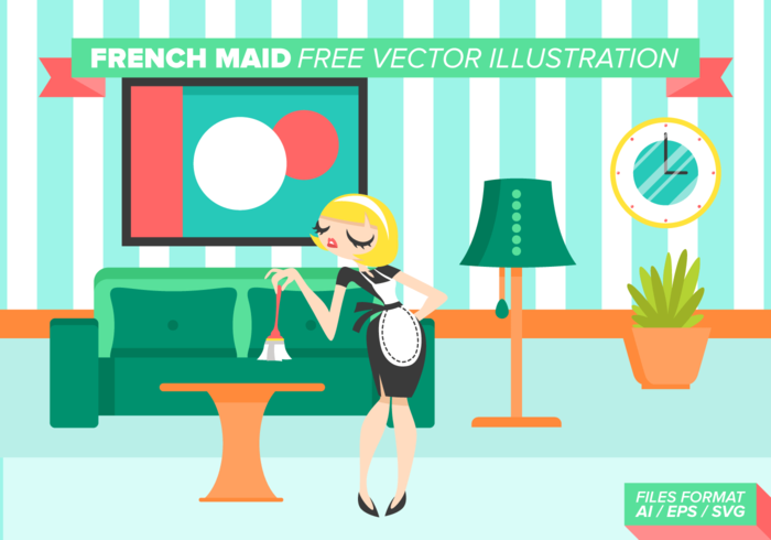 French Maid Free Vector Illustration French Maid Free Vector Illustration