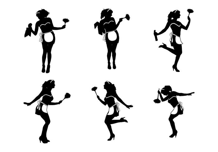 French Maid Silhouette vector