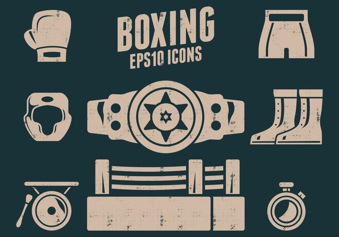 Iconos de boxeo vector