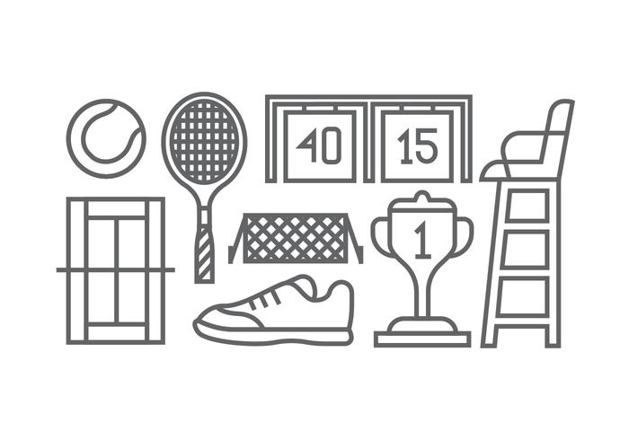 Iconos de tenis vector