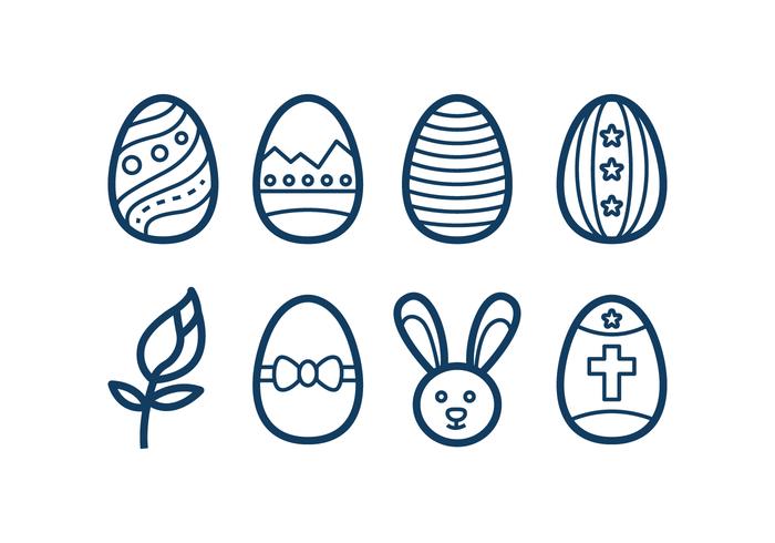 Libere los iconos de Pascua vector