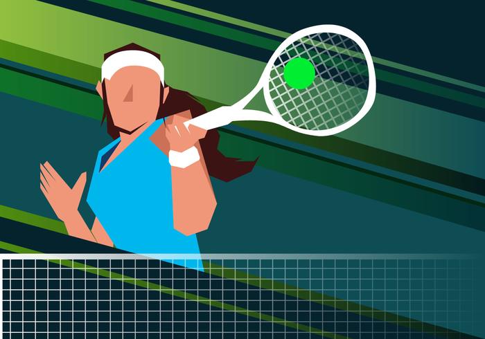 Mujer, tenis, jugador vector