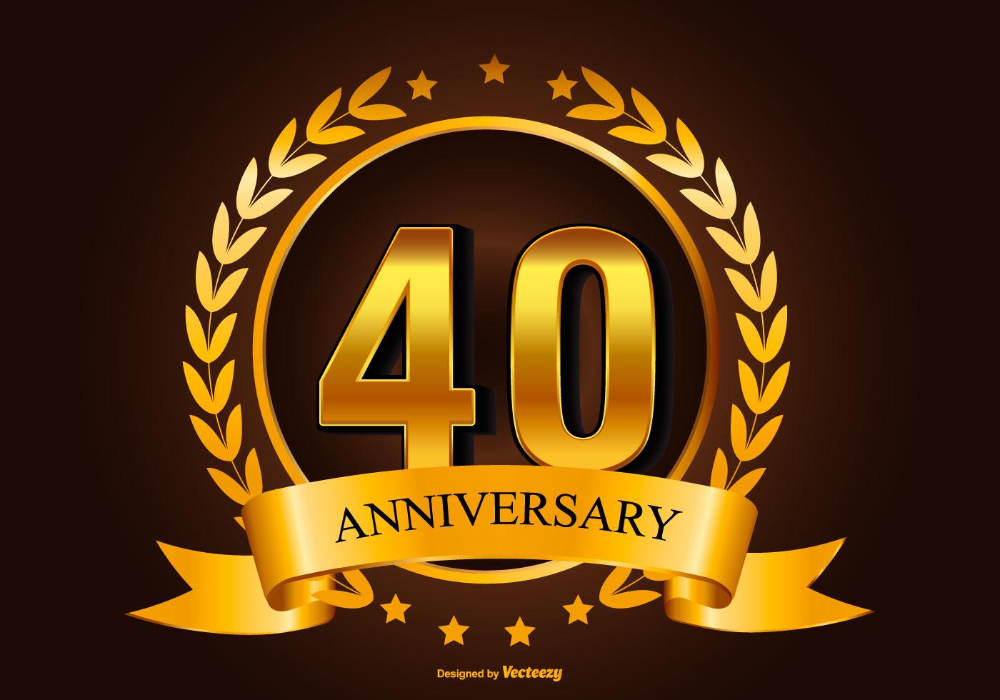 Beautiful 40th Anniversary Illustration Download Free Vector Art