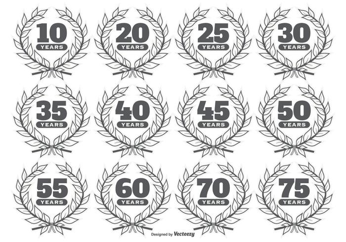 Anniversary Vector Labels