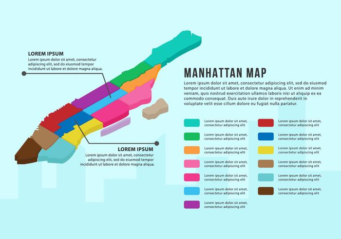 Mapa de Infografía en Manhattan vector