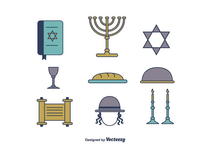 Libere los iconos de Shabbat vector