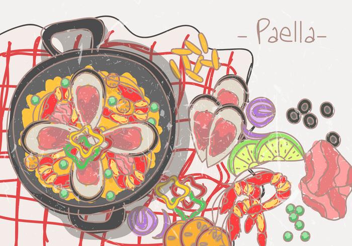 Paella Spanish Food vector