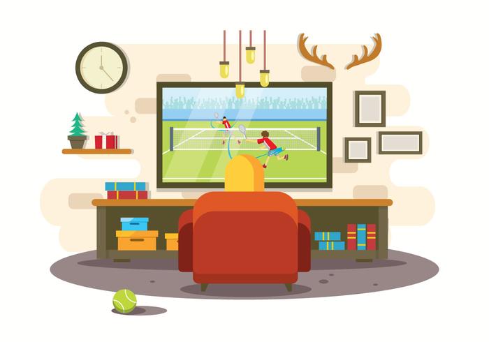 Watching Tennis Illustration Watching Tennis Illustration