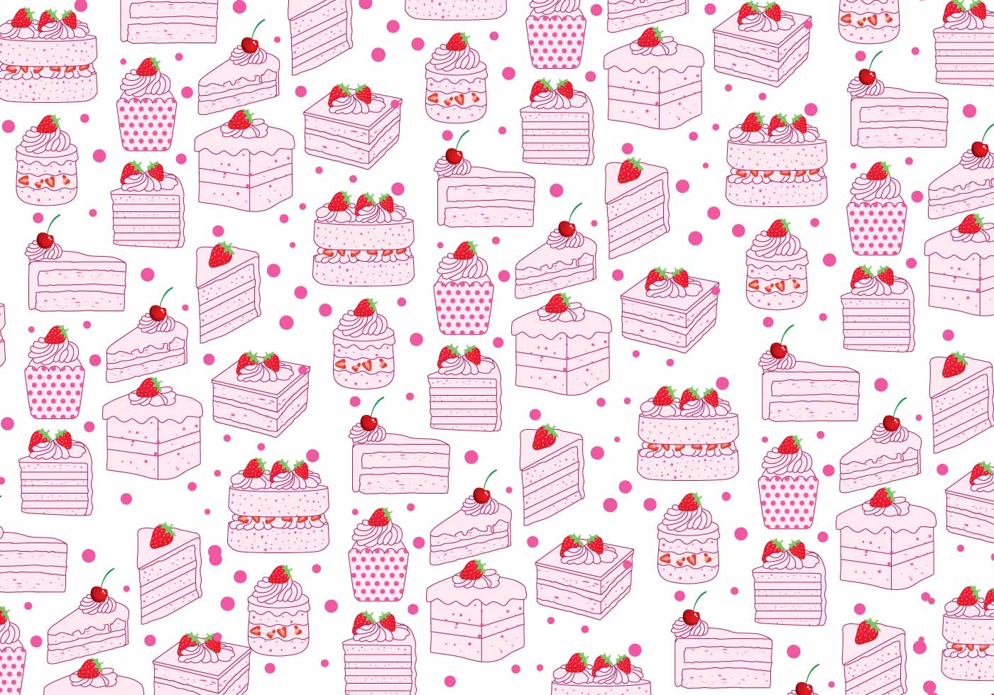 Strawberry Shortcake Pattern Vector 135869 Vector Art at Vecteezy