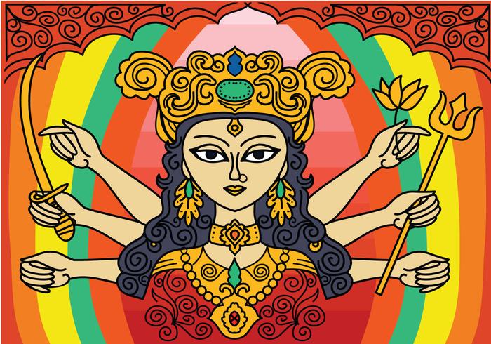 Free Durga Vector Background