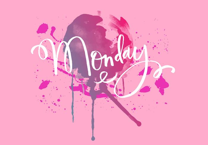 Monday Inky Watercolor vector