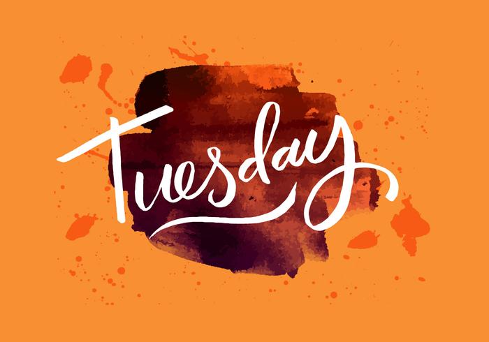 Tuesday Inky Watercolor vector