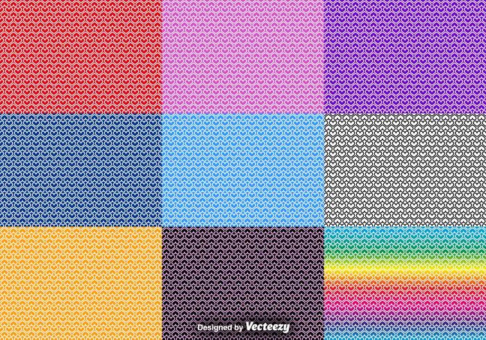 Vector Set Of Heart Seamless Patterns