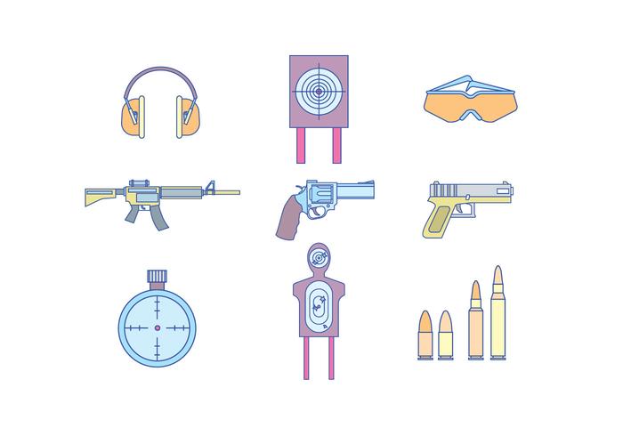 Armas y Equipo de Disparos vector