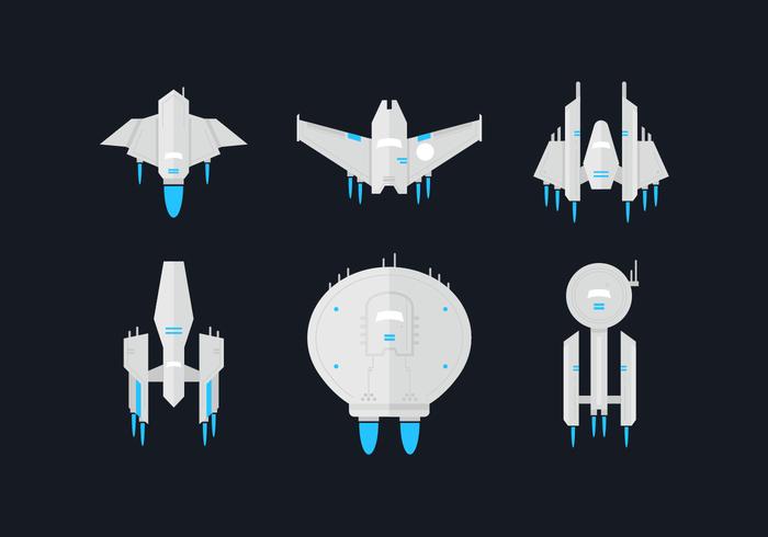 Starship Flat Vector Sets