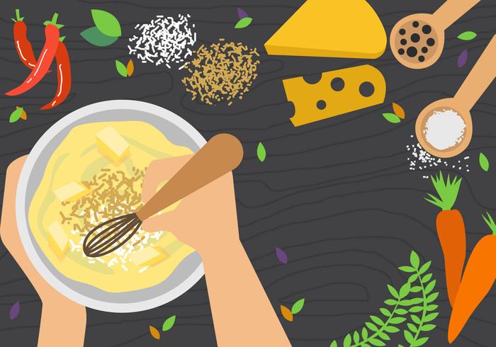 Mixing Bowl And The Cooking Workspace vector