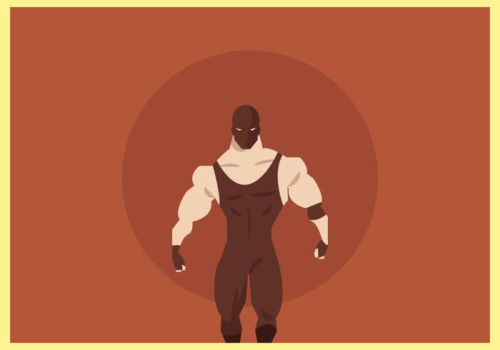 Masked Wrestler Walking Vector