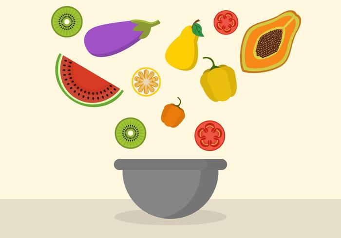 Free Fruit Mixing Bowl Vector