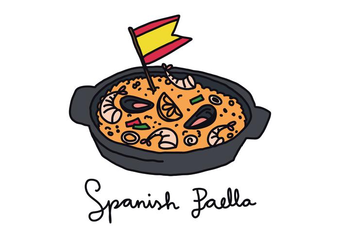 Paella doodle vector