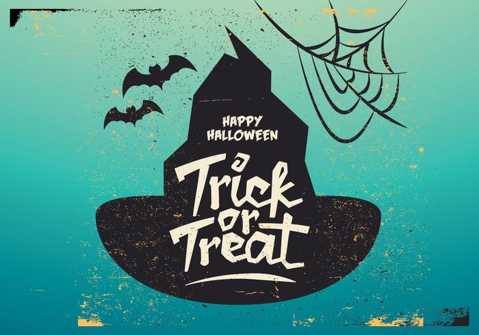 Witch's Hat Trick-Or-Treat Vector