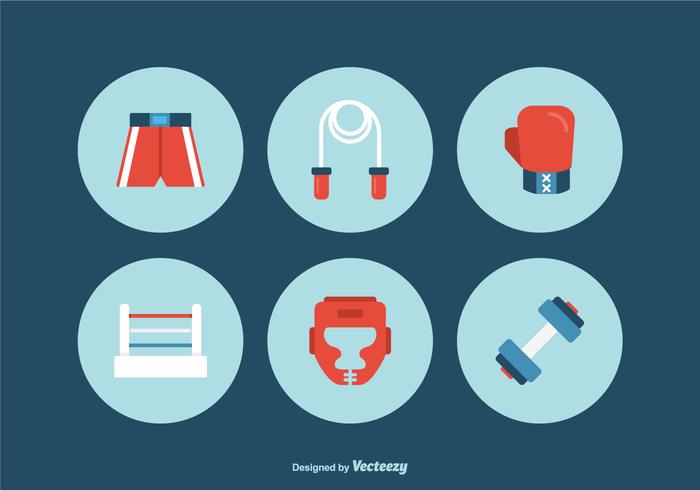 Flat Boxing Vector Icons