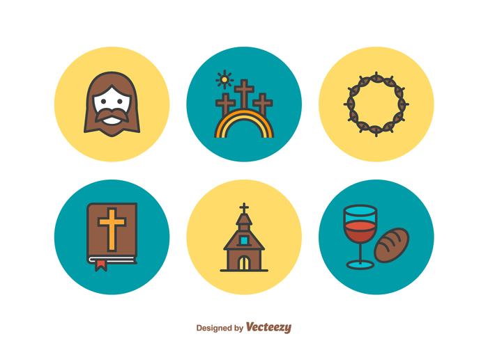 Free Holy Week Flat Line Vector Icons