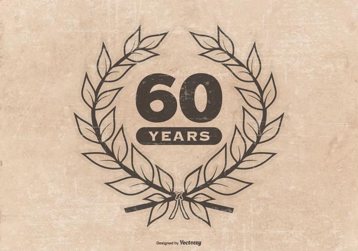 Grunge Style 60th Anniversary Illustration Grunge Style 60th Anniversary Illustration