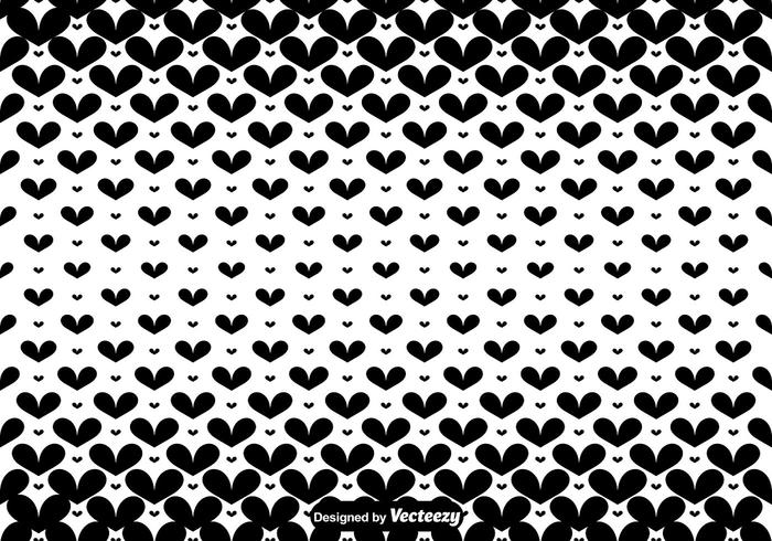 Vector Black Hearts Seamless Pattern