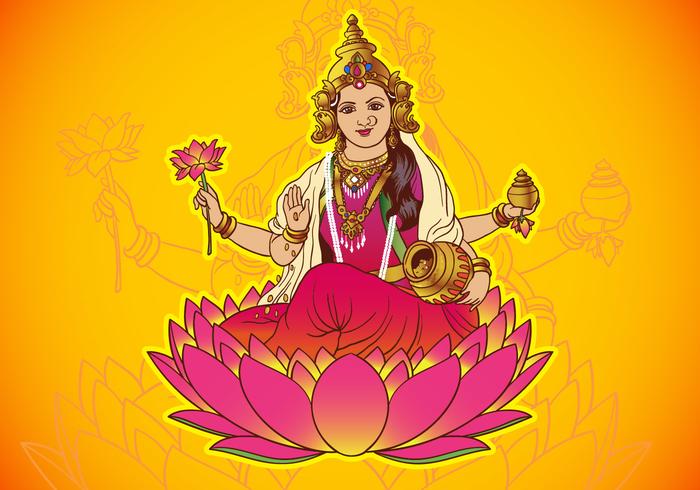 Hindu Goddess Lakshmi vector